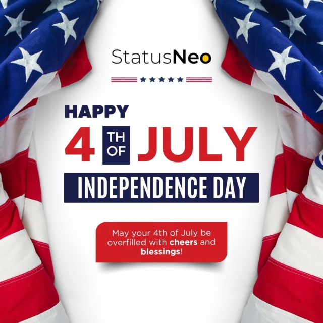 Wishing everyone a vibrant and joyous 4th of July from all of us at StatusNeo!As we celebrate Independence Day, we reflect on the values that unite us and inspire us to innovate and excel. May your day be filled with freedom, festivities, and future-forward thinking!#FourthOfJuly #IndependenceDay #Innovation #StatusNeo #america